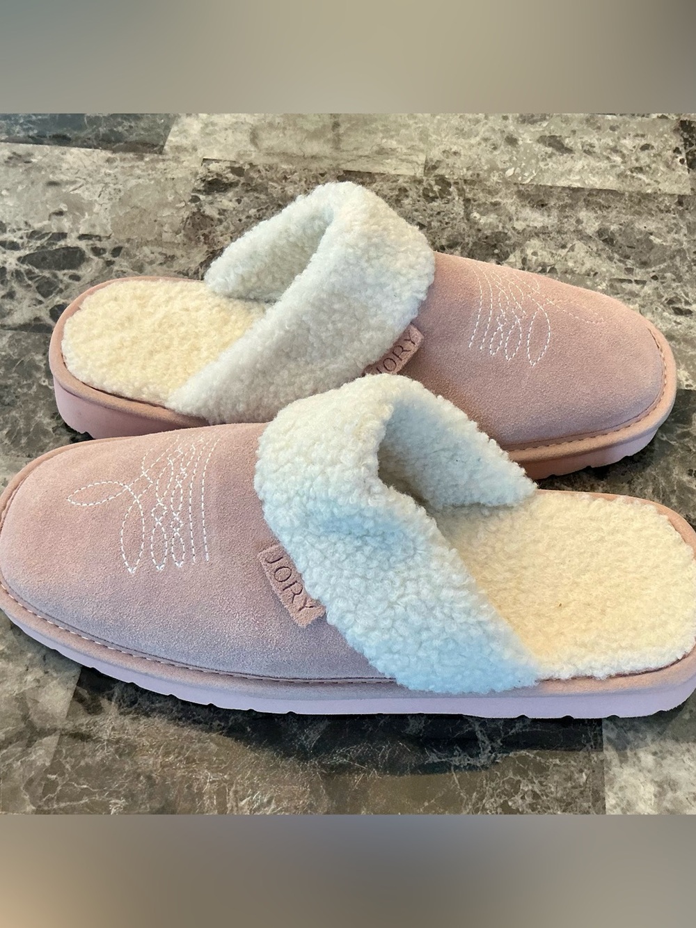 Jory Western Cowgirl Dolly Square Toe Slipper Blossom Pink Lined Woman 7-8 Med
